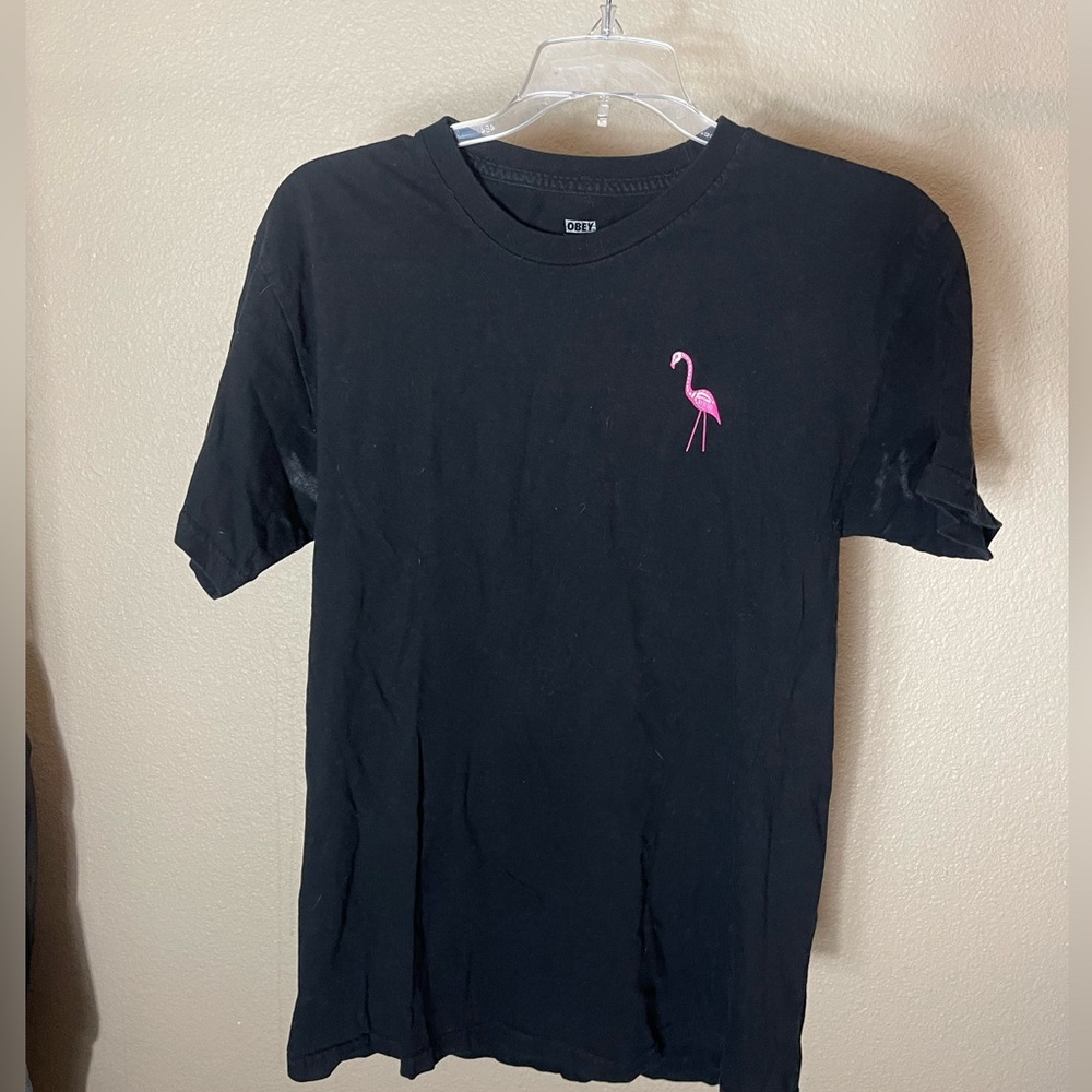 Obey pink flamingo T-shirt